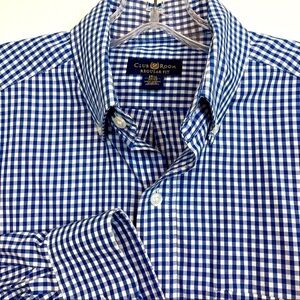 CLUB ROOM Men’s Check Button Down Shirt  32/33